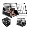 Produktbild: Juskys Alu Hundetransportbox L - 91×71×66 cm verschließbar & pflegeleicht - Hundebox für Hunde