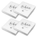 Produktbild: itenga Servietten Schön dass du da bist 30 x 30cm 3-lagig 80 Stück für Kommunion Konfirmation Hochzeit Taufe und andere Feiern (weiß)