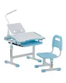 Produktbild: VEVOR Schreibtisch Set Kinderschreibtisch Arbeitstisch und Stuhl höhenverstellbar (53-71 cm) belastbar (100 kg) mit Tischlampe & 0–40° geneigten Schreibtischplatte für Schlafzimmer Blau