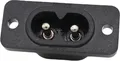 Produktbild: Kaltgeräte-Steckverbinder C8 Buchse, 250V/2A mit 2 Loch Rahmenbefestigung