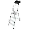 Produktbild: KRAUSE Stehleiter einseitig MONTO Secury mit Multi-Grip silber 4 Stufen, H: 160,0 cm