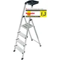 Produktbild: Trittleiter Krause Secury Multigrip - 4 Stufen einseitig besteigbare Trittleiter mit Ablage-Arbeitsfläche