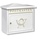 Produktbild: BURG-WÄCHTER Klassischer Briefkasten Sylt 1883 W ohne Zeitungsfach und Namensschild, Verzinkter Stahl, Einwurf-Format DIN C4
