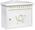 Produktbild: Burg Wächter 12810 SYLT 1883W Briefkasten Stahlblech Weiß Schlüsselschloss