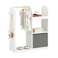 Produktbild: SoBuy Kindergarderobe mit 3 Haken Kleiderschrank Kinderregal KMB40-W