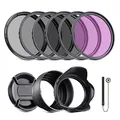 Produktbild: NEEWER 67mm ND Filter Kit und Objektivzubehör, ND2 ND4 ND8 UV FLD CPL(Circular Polarizing) Filter Set mit Objektivdeckel/Tulpenförmige Gegenlichtblende