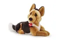 Produktbild: trudi 22324 Klassik Plüschtier Schäferhund Rusty ca. 35 cm lang, Größe M, hochwertiges Stofftier mit weichen Materialien und realistischen Details, waschbar, Kuscheltier für Kinder, Braun/Schwarz