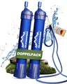 Produktbild: ALPENWERT Wasserfilter Outdoor Doppelpack - Trinkwasserfilter für 4000 Liter gefiltertes Wasser - Trinkwasseraufbereitung die 99,99% aller Keime und Bakterien abtötet