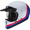Produktbild: HJC V60 Solid Scoby Motorrad Helm Gr. L Vintage weiß-blau-rot glanz