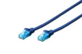 Produktbild: Digitus Patch-Kabel RJ-45 (M) zu RJ-45 (M) 0.5 m CCA U/UTP Cat 5e blau (DK-1512-005/B)