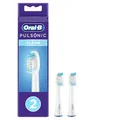 Produktbild: Oral-B Pulsonic Clean Aufsteckbürsten — ORIGINAL Zahnbürstenaufsatz für Oral-B Schallzahnbürste — Ersatzbürsten, Bürstenköpfe für Elektrische Zahnbürste für eine Gründliche Reinigung — Weiß, 2 Stück