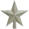 Produktbild: Christbaumspitze Stern mit Glitzer 19cm Kunststoff, perle