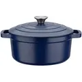 Produktbild: GSW Kochtopf Blue Magic, Dunkelblau, Metall, 3,8 L, ISO 9001, backofengeeignet, kratzfest, hitzebeständige Griffe, rostfrei, hitzebeständig, geschmacksneutral, optimale Wärmeverteilung, leichte Reinigung, schadstofffrei gemäß EU-Standards,backofengeeignet, Kochen, Töpfe, Kochtöpfe