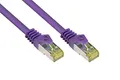 Produktbild: Good Connections RJ45 Ethernet LAN Patchkabel mit Cat. 7 Rohkabel und Rastnasenschutz RNS, S/FTP, PiMF, halogenfrei, 500MHz, OFC, 10-Gigabit-fähig (10/100/1000/10000-Base-T Ethernet Netzwerke) - z.B. für Patchpanel, Switch, Router, Modem - violett, 3 m