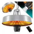 Produktbild: KESSER Deckenheizstrahler Heizpilz Infrarot-Heizstrahler 2500W Terrassenstrahler mit Fernbedienung Quarzstrahler LED Licht Decke Infrarotstrahler mit Kette + Karabinerhaken Carbon-Heizelement