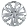 Produktbild: cartrend Radkappen Hockenheim, 17 Zoll, für alle gängigen Stahlfelgen, aus Spezial-ABS-Qualitätskunststoff, schlagfest, zweischichtige Metallic-Lackierung, überlackierbar, silber, 4 Stück