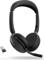 Produktbild: Jabra Evolve2 65 Flex UC Stereo Headset On-Ear Bluetooth kabellos aktive Rauschunterdrückung USB-A Schwarz optimiert für (26699-989-999)