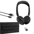 Produktbild: JABRA Evolve2 65 Flex UC Stereo ANC Headset Link 380 mit USB-A Bluetooth Headest