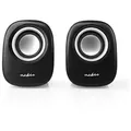 Produktbild: Nedis CSPR10020BK Lautsprecher 2.0 (4 W, einsatz, funktion, nedis pc lautsprecher 2.0) schwarz|silberfarben