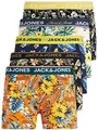 Produktbild: JACK & JONES Herren Unterhosen 5er Set/Pack Sale Männer Marken Boxershorts Weiss schwarz blau grau Shorts Trunks 95% Baumwolle S M L XL XXL (Farb Mix 6 L)