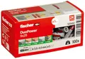 Produktbild: fischer DuoPower 5 x 25, Universaldübel, leistungsstarker 2-Komponenten-Dübel, Kunststoffdübel zur Befestigung in Beton, Ziegeln, Stein, Gipskarton uvm., ohne Schrauben, 100 Stück