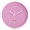 Produktbild: Lafocuse 3D Ziffern Lautlos Wanduhr Rosa, Kinder Wanduhr Mädchen, Ohne Ticken Geräuschlos Deko Modern Küchenuhren Kinderzimmer Büro 30 cm