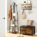Produktbild: Vintage Garderobenständer Kleiderständer Garderobe mit 3 Ablagen 180 cm LCR80X