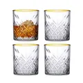 Produktbild: Pasabahce Whiskyglas Tumbler Timeless im Kristall-Design, 345 ml, 4 Stück, Goldrand, 4-tlg.
