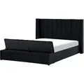 Produktbild: Polsterbett Schwarz 180 X 200 Cm Aus Samtstoff Mit Stauraum Elegantes Doppelbett Modernes Design