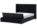 Produktbild: Luxuriöses Bett Samtstoff zusätzlicher Staumraum 180 x 200 cm schwarz Noyers