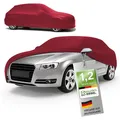 Produktbild: WALSER Premium Abdeckung Auto Indoor Stretch Plus Qualitätssieger Sehr Gut* Autoabdeckung Winter Autogarage Abdeckung Autoplane Winter Autogarage Abdeckung Winter Auto Abdeckplane Kombi Größe 4 rot