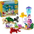 Produktbild: LEGO Creator 3in1 Meerestiere Set mit Oktopus und Tintenfisch oder Schildkröte, Krabbe und Seepferdchen, Meerestiere-Spielzeug mit Tierfiguren für Kinder, Geschenk für 8-jährige Jungs & Mädchen 31158
