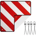 Produktbild: Wiltec 2in1 Rot Weiße Warntafel Spanien Und Italien 50 X 50 Cm, Fahrradträger Schild Aus Aluminium, Warnschild Für Heckträger Reflektierend