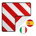 Produktbild: Wiltec 2in1 rot weiße Warntafel Spanien Italien Warnschild Fahrradträger Schild