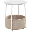 Produktbild: Vasagle Beistelltisch LET223W10, weiß / natur, modern, 45 x 51cm (Ø/H), rund