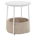 Produktbild: Runder Couchtisch mit Korb, 45 x 45 x 50 cm, weiß-beige