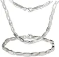 Produktbild: SilberDream Schmuckset SilberDream Collier & Armband matt oval (2-tlg., Schmucksets), Damen Schmucksets aus 925 Sterling Silber, Farbe: silber