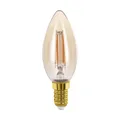 Produktbild: EGLO E14 LED Lampe, Amber Vintage Glühbirne in Kerzenform, Leuchtmittel Kerze für Retro Beleuchtung, 4 Watt (entspricht 26 Watt), 270 Lumen, warmweiß, 2200k, Edison Birne C35, Ø 3,5 cm