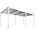 Produktbild: Mendler Alu Pergola HWC-L41, Lamellen-Pavillon Terrassenüberdachung, stabiles 8cm-Metall-Gestell 3x6m ~ weiß