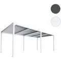 Produktbild: Alu Pergola HWC-L41, Lamellen-Pavillon Terrassenüberdachung, stabiles 8cm-Metall-Gestell 3x6m ~ weiß