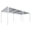 Produktbild: Alu Pergola HWC-L41, Lamellen-Pavillon Terrassenüberdachung, stabiles 8cm-Metall-Gestell 3x6m - weiß
