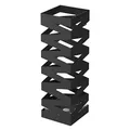 Produktbild: SONGMICS Regenschirmständer aus Metall, Schirmständer, quadratisch, 4 Haken und eine herausnehmbare Wasserauffangschale, 15,5 x 15,5 x 49 cm, schwarz LUC16B