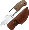 Produktbild: Outdoor Messer feststehende Klinge ELK RIDGE 13 cm – kompaktes Campingmesser mit Holzgriff und Lederscheide ER-111