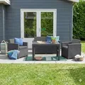 Produktbild: Allibert Loungeset Victoria Monaco mit Tisch anthrazit - Rattanoptik, wetterfest | Final