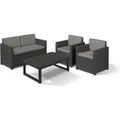 Produktbild: Allibert Victoria - Monaco Loungeset 4-teilig mit 2-sitzer, Sessel und Tisch