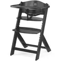Produktbild: Kinderkraft Hochstuhl Ennock, Schwarz, Holz, massiv, 45x79x49.5 cm, Fußstütze verstellbar, Sitzfläche Essbrett abnehmbar, höhenverstellbar, 3-Punkt-Gurt, Tablett, Babymöbel, Hochstühle & Zubehör, Hochstühle