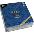 Produktbild: Papstar Servietten Royal Collection Ornaments, 40 x 40 cm, 1/4-Falz, dunkelblau, 50 Stück