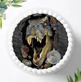 Produktbild: Für die Geburtstags Torte, Zuckerbild mit dem Motiv: Dinosaurier, Dino, Essbares Foto für Torten, Fondant, Tortenaufleger Ø 20cm,0408c