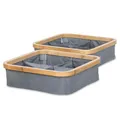 Produktbild: osoltus Staubox 2er-Set 4 Fach faltbar | Aufbewahrungskorb Nelson | Regalbox Kallaxregal Bambus grau 8L