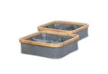 Produktbild: osoltus Wäschesortierer osoltus 2x Regal Box Badezimmer Nelson Bambus Aufbewahrungskorb grau